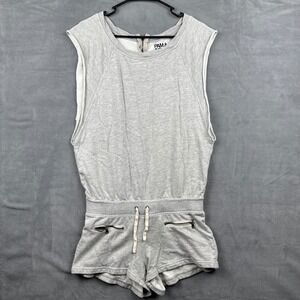 PAM & GELA Romper Women's Gray Sleeveless‎ Drawstring Waist Zip Pocket Size S